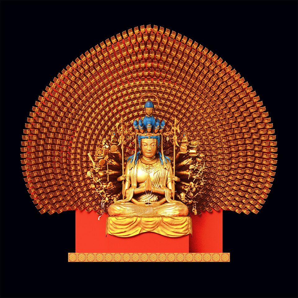 【3Dグラフィック・CG画像】千手大観音像の3DCG制作_宗教法人全珠院様