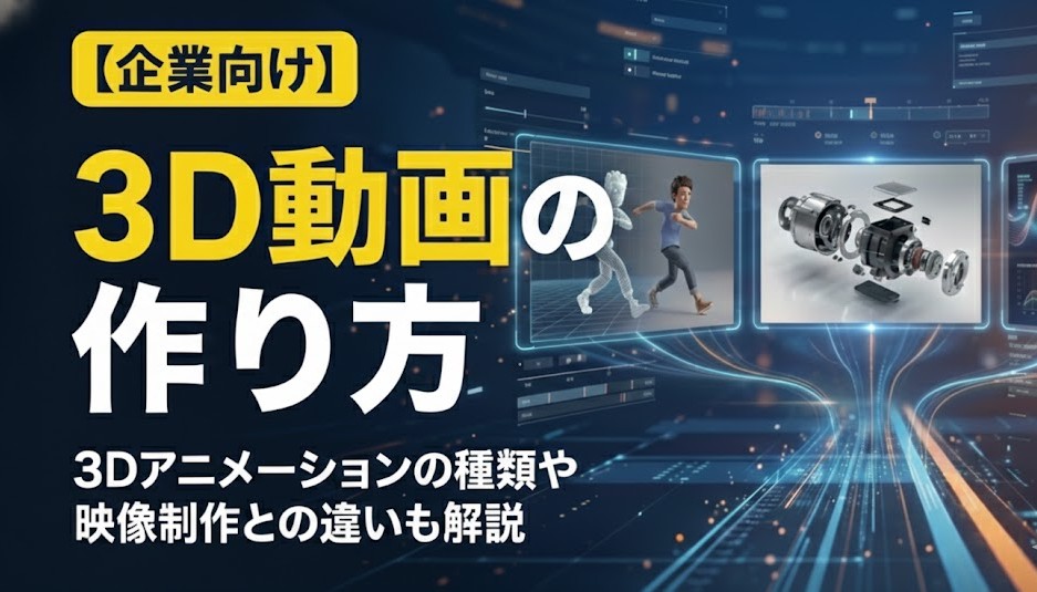 3D動画の作り方【企業向け】3Dアニメーションの種類や映像制作との違いも解説