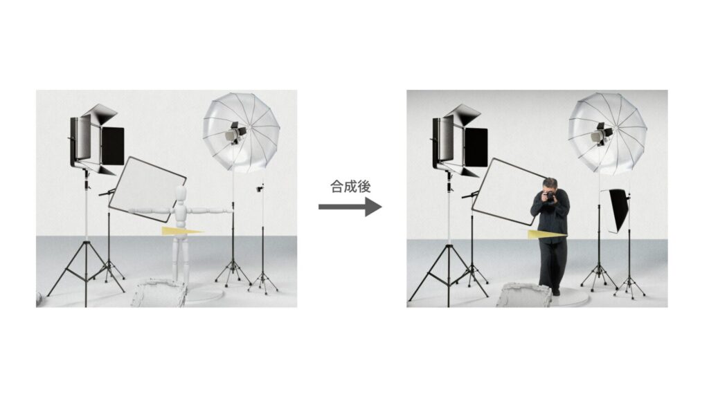 実写撮影・背景CGとの合成1