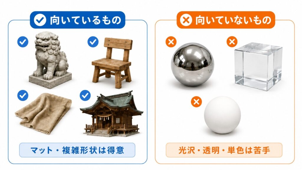 フォトグラメトリに向いているもの・向いていないもの1