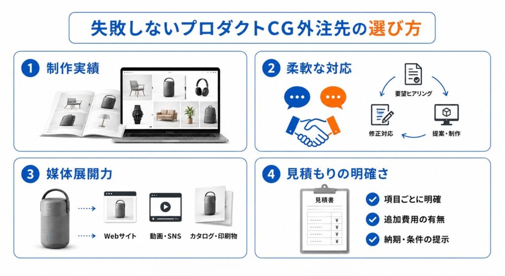 失敗しないプロダクトCG外注先の選び方
